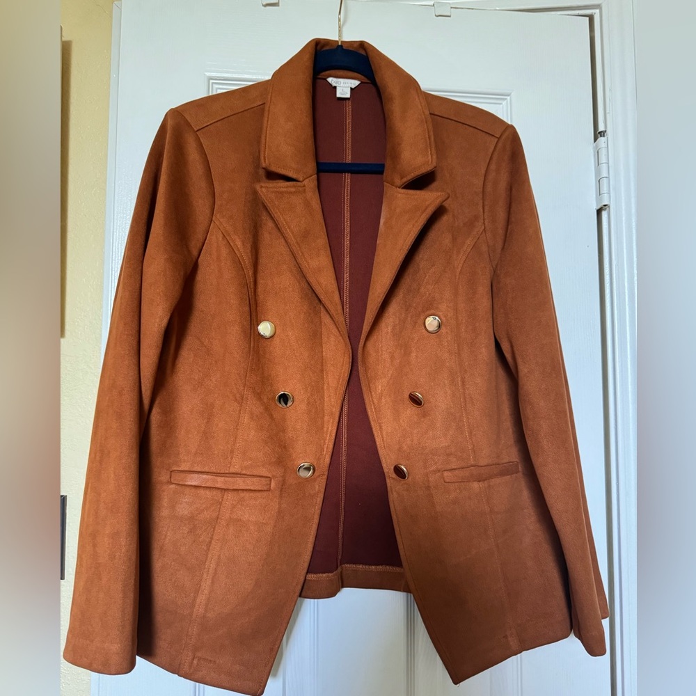 Cato Cognac Jacket Size Large. New No Tags. Gold buttons